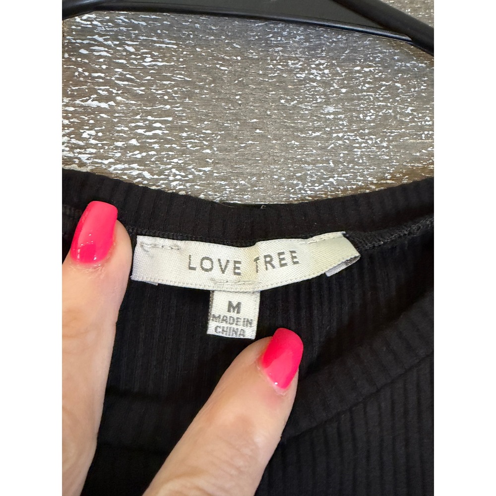 Love Tree Ruched Bodycon Dress‎ Women Medium Black - Picture 2 of 2
